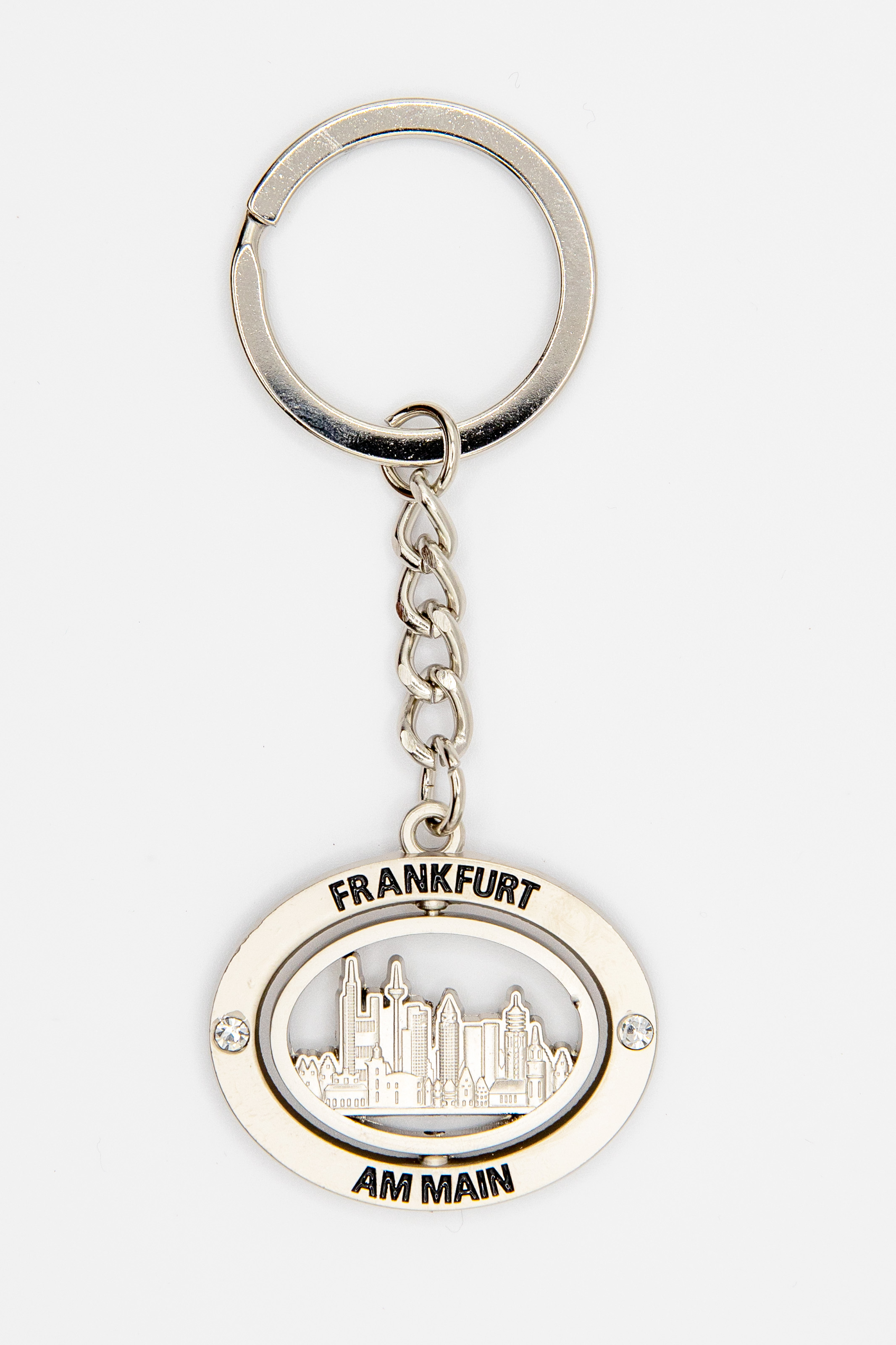 Schlüsselanhänger Frankfurt Silber rund