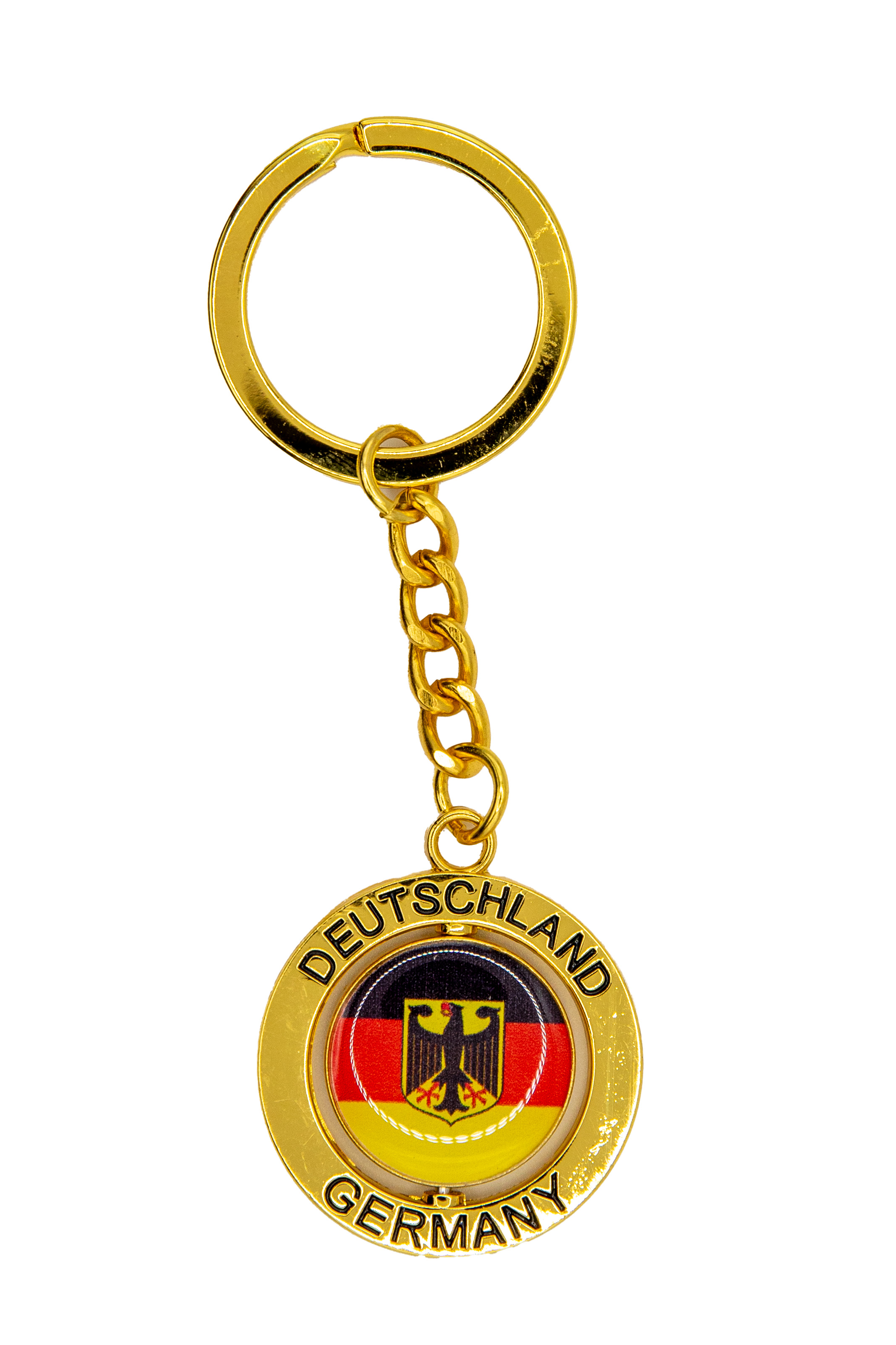 Schlüsselanhänger Deutschland gold rund